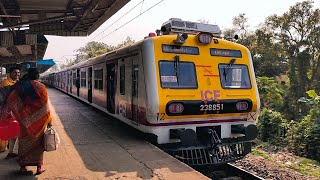New generation EMU local train of India entering & departing