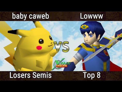 Xanadu Origins Losers Semis - Lowww (Marth) Vs. baby caweb (Pikachu) Smash Remix - SSB64