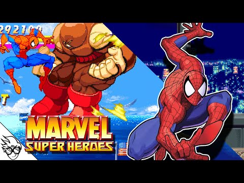 Marvel Super Heroes (Arcade/1995) - Spider-Man [Playthrough/LongPlay] (マーヴル・スーパーヒーローズ: スパイダーマン)