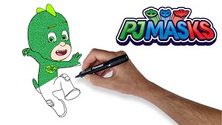 PJ Masks Gekko Greg Drawing and Coloring | Pijamaskeliler Kertenkele nasıl çizilir?