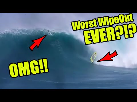 Worst Wipeout at JAWS EVER?? Surfer and Windsurfer - Adam Warchol