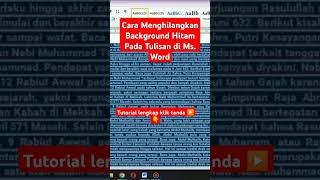 Download lagu Cara Menghilangkan Background Hitam Pada Tulisan di Ms. Word #tutorial #words #office mp3