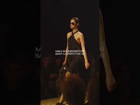 MIKA SCHNEIDER FOR SAINT LAURENT, FALL 2023. #shorts #fashionshow #fashionmodel #catwalk #models