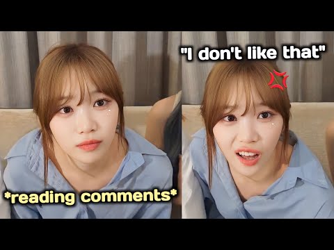 CHAEWON's reaction when someone commented like this during live