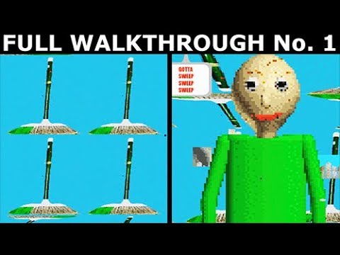 Gotta Sweep's Basics Mod - Run 1 - Full Game Walkthrough Gameplay & Ending (Baldi's Basics Mods)