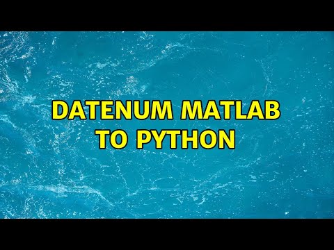 Datenum Matlab To Python