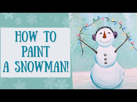 Christmas Snowman Painting! | Step by Step Beginner Acrylic Painting Tutorial