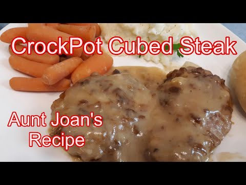 Crockpot Cubed Steak -- Aunt Joan's Recipe