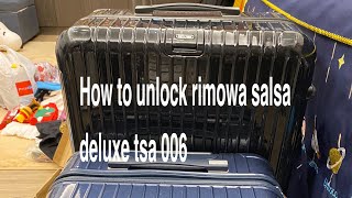 How to unlock rimowa salsa deluxe tsa 006, cara buka koper rimowa yang terkunci dan Lupa password