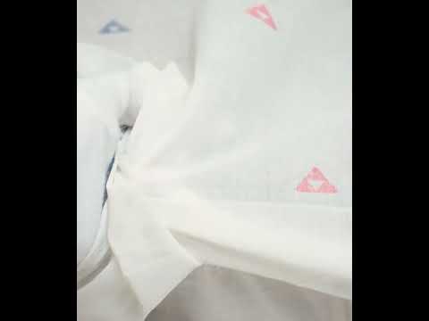 Triangle White Base Jamdani Pure Cotton 55 GSM Handwoven Fabric 61 — video