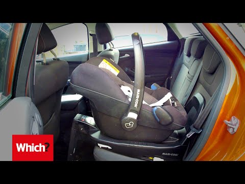 Part of a video titled How to fit an isofix baby car seat in 60 seconds - YouTube