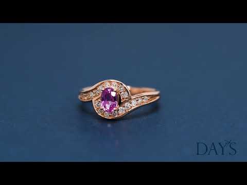 Pink Sapphire Ring In 14kt Rose Gold With Diamonds (1/3ct Tw)