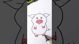 Cute Pig Drawing for Kids in Just 30 Seconds! 🐽Easy Step-by-Step Drawing Tutorial #drawing4kids