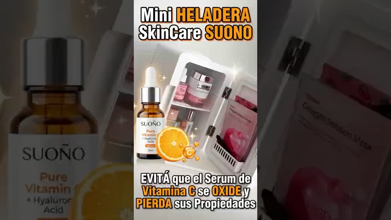 Mini Heladera Suono de Cosméticos con Espejo LED — video real