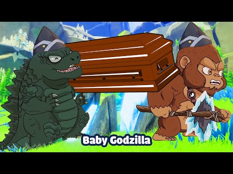 Baby Godzilla vs Baby Kong vs Baby Ghidorah || Coffin Dance Song Meme Cover