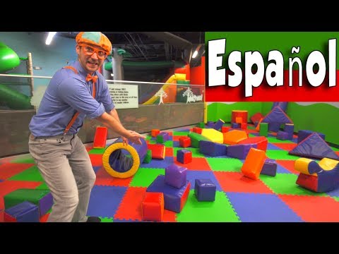 Blippi Español Jugando en el Patio de Juegos | Aprende Sobre Colores y Músculos para Niños