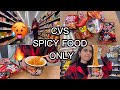 CVS RED SPICY FOOD CHALLENGE ONLY ️ Clothes Shopping In Downtown Street Food ️