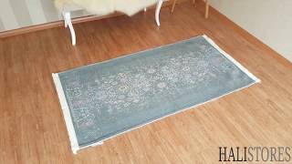 %100 Pamuk Modern Baskılı İnce Kilim Halı Cozy C-3846