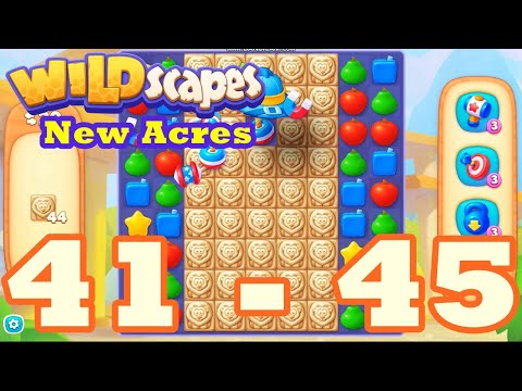 Wildscapes: New Acres Level 41 - 45 HD Gameplay | 3 match puzzle | android | 42 | 43 | 44 | IOS