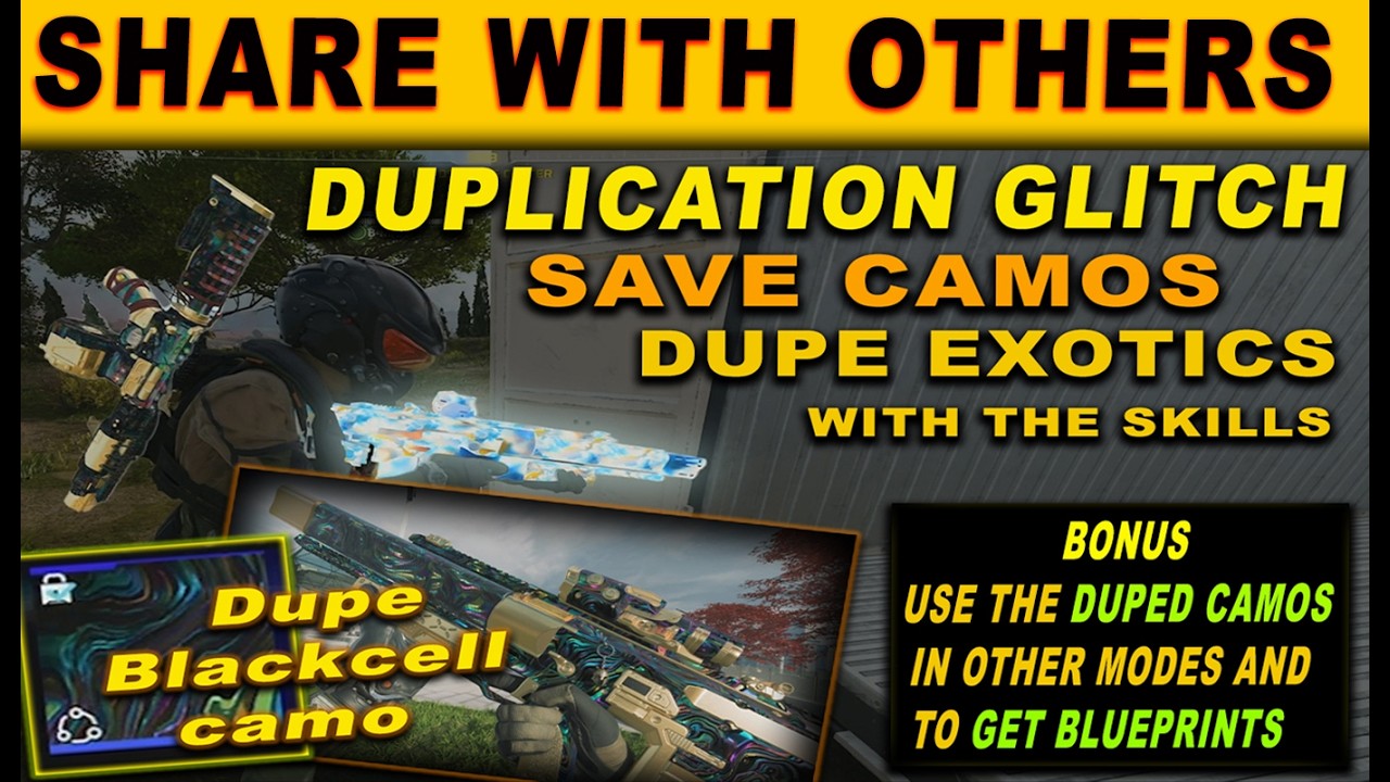 🔴NEW GLITCH 🔴 DO ASAP 🔴BO7 END GAME DUPE FOR EXOTICS AND CAMOS🔴 SHARE WITH OTHER ACCOUNTS🔴SEASON 3