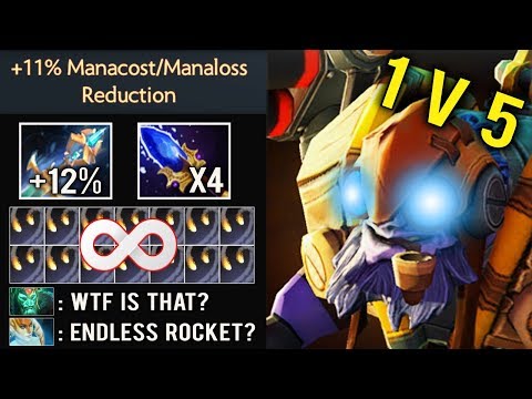 OMG NEW TALENT 1v5 Unlimited Rocket -23% Manaloss Not Human Hand by Top 1 Tinker RU 7.22f WTF Dota 2