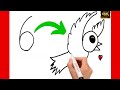How to Draw  6 Number for BIRD  step by step Drawing.