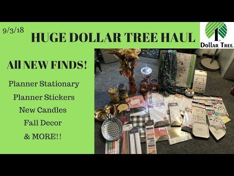 Huge Dollar Tree 🌳 Haul 9/3/18❤️New Items, Planner Accessories, Stickers, Fall Decor & More 😍 Video
