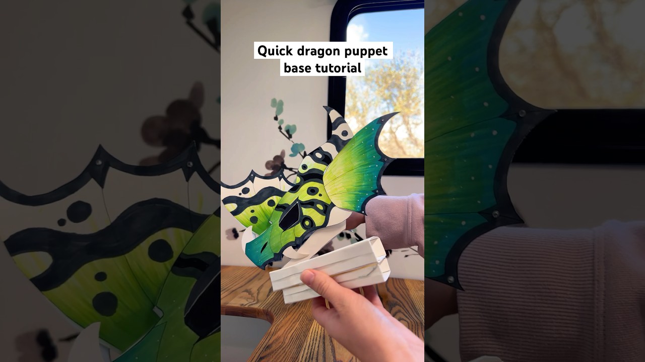 Quick Dragon Puppet Base Tutorial #dragonpuppet #paperdragons