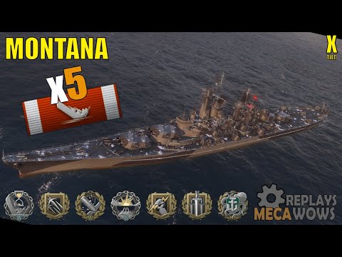 Battleship Montana 5 Kills & 277k Damage | World of Warships Gameplay