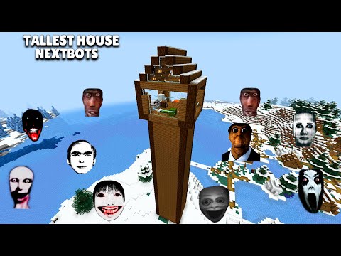 SURVIVAL TALLEST HOUSE WITH 100 NEXTBOTS in Minecraft - Gameplay - Coffin Meme