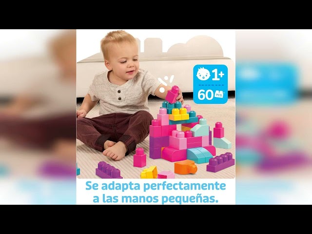 Vídeo relacionado con MEGA BLOKS Juego de construcción Big Building Bag con 60 bloques de construcción grandes y coloridos y 1 bolsa de almacenamiento, para niños de 1 año en adelante, modelo surtido, DCH54