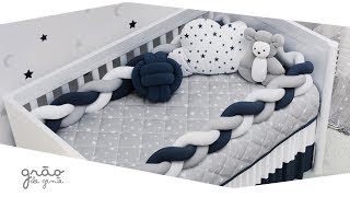 Quarto de Bebê Trança Estrelinhas Azul Marinho | Grão de Gente