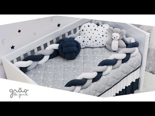 Quarto de Bebê Trança Estrelinhas Azul Marinho | Grão de Gente