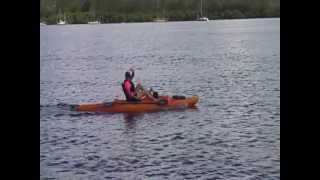 preview picture of video 'WaveWalker watercycle - being paddled on Gosford Waterfront, NSW, Australia'