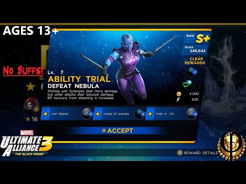 Lv. 7 Ability Trial Defeat Nebula (No Buffs) - Ultimate Alliance 3