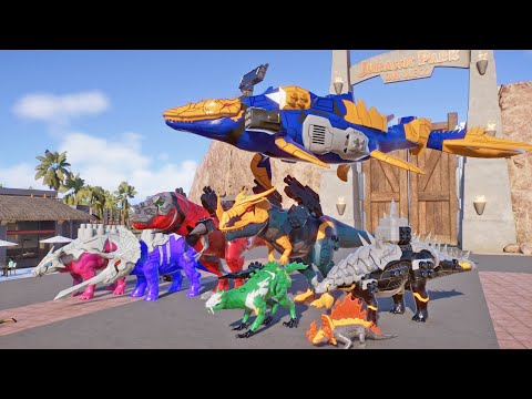 PR Dinosaur Fury Weaponize Zords: Dinomigo, Mosa Razor, T-Rex, Tiger Claw, Tricera Blade