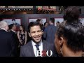 CARLO ALBAN OF MILE 22 CHATS WITH BSO AT RED CARPET PREMIER