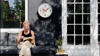 Cloudnola Large Indoor Outdoor Wall Clock Waterproof with Temperature and Humidity 45 cm