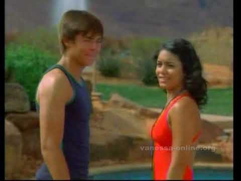 High School Musical 2 2007 trailer frame of Wildcats at the Lava Springs pool
