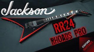 Video thumbnail for Jackson Pro Series RR24 Rhoads 2007 Black with Blood Red Bevels Made in Japan guitar close up video by Oxford Guitars