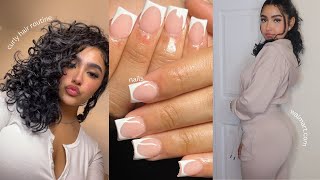 REALISTIC MAINTENANCE ROUTINE *frenchies+ DIY lash extensions + BRAZILIAN CURLS SKALA* WALMART HAUL*