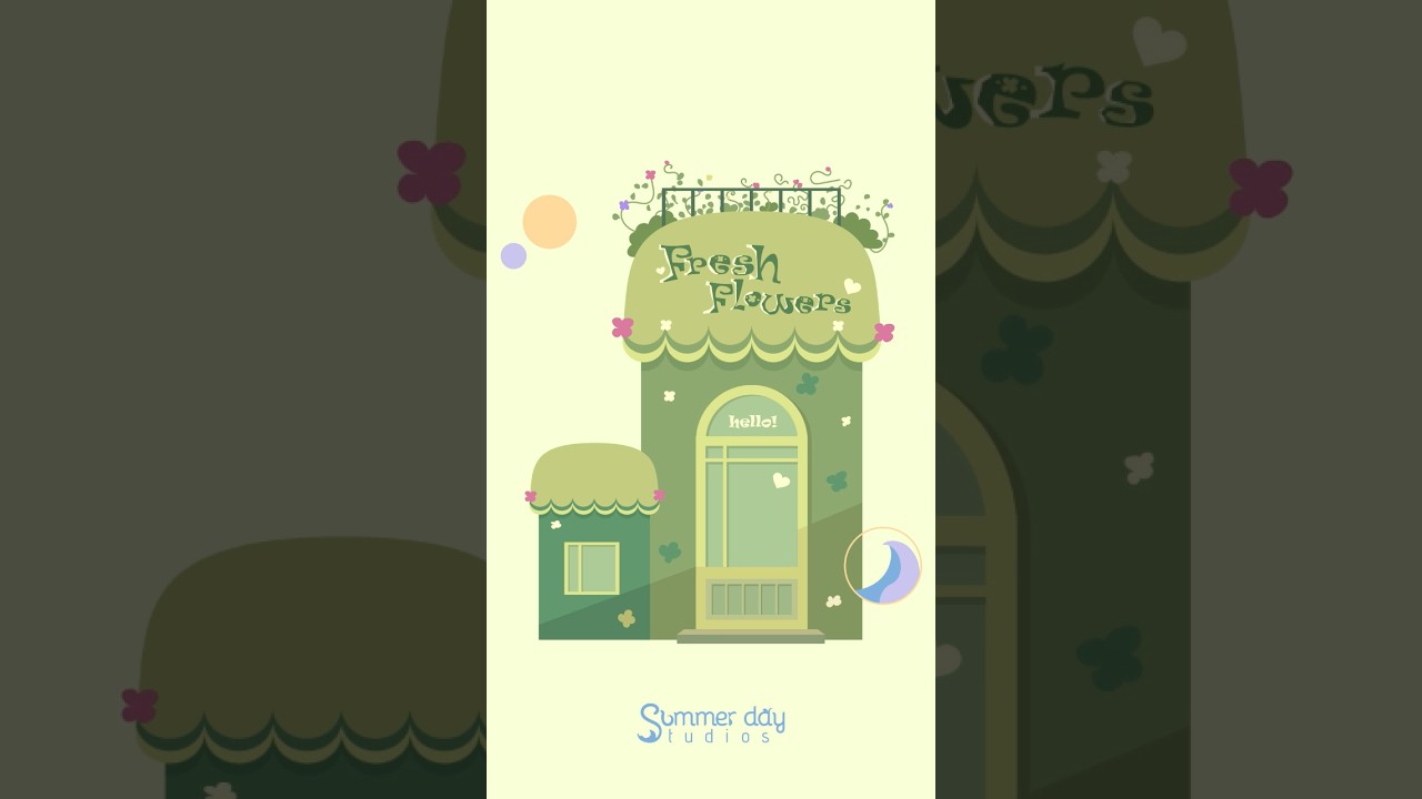 We made this cute fresh flower shop vector art in adobe illustrator