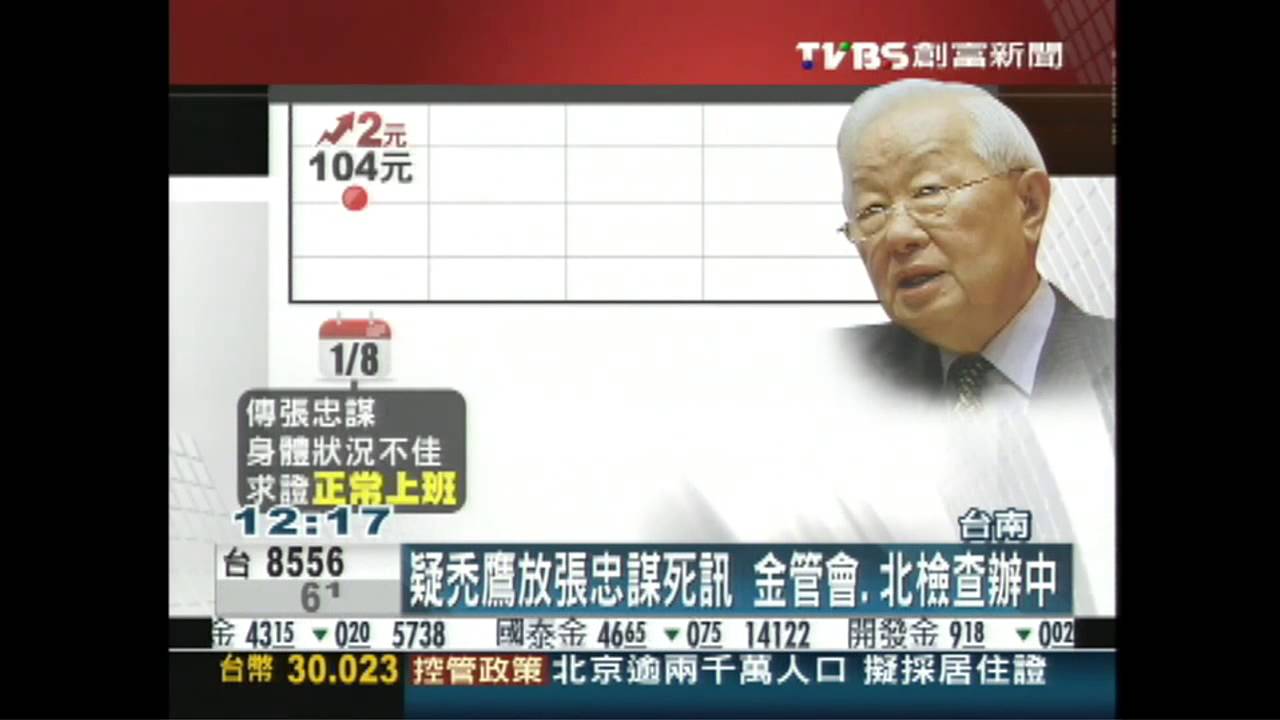 疑禿鷹放張忠謀死訊 金管會、北檢查辦中