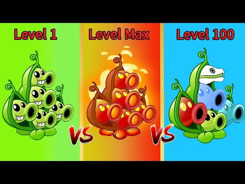 Pvz 2 Gameplay - All PEASHOOTER Plants Level 1 Vs Level Max Vs Level 100 - Plant Vs Plant