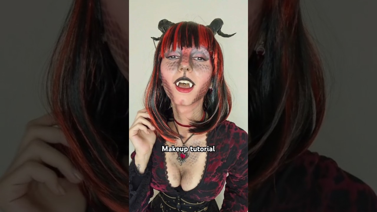 Dragon makeup tutorial 👹 #dragonmakeup #makeuptutorial #dragon #darkfantasy #cosplay #halloween