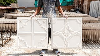 Amazing Gypsum Ceiling Tiles Making Process | Complete False Ceiling Manufacturing