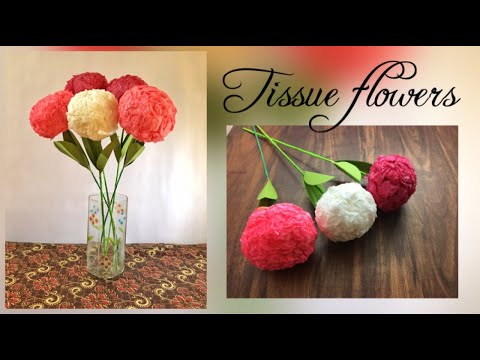 | How to make round tissue paper flowers | DIY paper craft with easy steps |