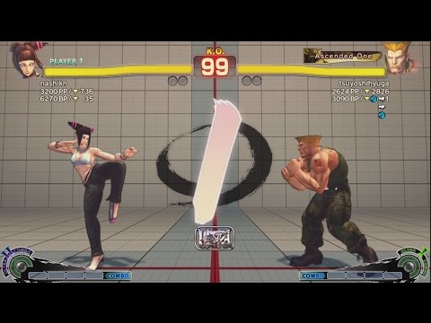 Younashi (Juri) vs （＾ー＾） (Guile) - USF4 Match *1080p*