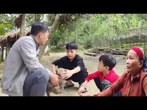 He returned from the market. The puppy was gone. He was worried and went to look for it.