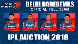 IPL 2018 | Delhi DareDevils Full Team List | Official Squad | Gambhir Captain
